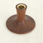 Lostine Home Candle Holders Trumpet Candle Holder in Walnut Walnut / 3" H X 4.5" D
