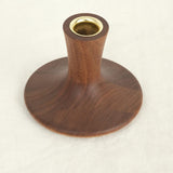 Lostine Home Candle Holders Trumpet Candle Holder in Walnut Walnut / 3" H X 4.5" D