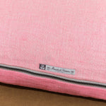 Zipper on 16" X 24" Washed Linen Vise Versa Cushion in Bonbon