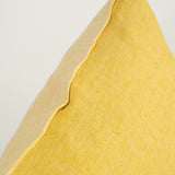 Maison De Vacances Home Pillows 26" X 26" Crumpled Washed Linen Vice Versa Cushion in Ocre Ocre/Givre / 26" X 26"