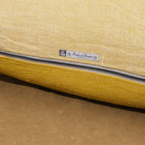 Maison De Vacances Home Pillows 26" X 26" Crumpled Washed Linen Vice Versa Cushion in Ocre Ocre/Givre / 26" X 26"