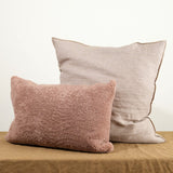 Maison De Vacances Home Pillows 26" X 26" Crumpled Washed Linen Vice Versa Cushion in Taupe Taupe/Cement / 26" X 26"