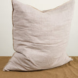 Maison De Vacances Home Pillows 26" X 26" Crumpled Washed Linen Vice Versa Cushion in Taupe Taupe/Cement / 26" X 26"