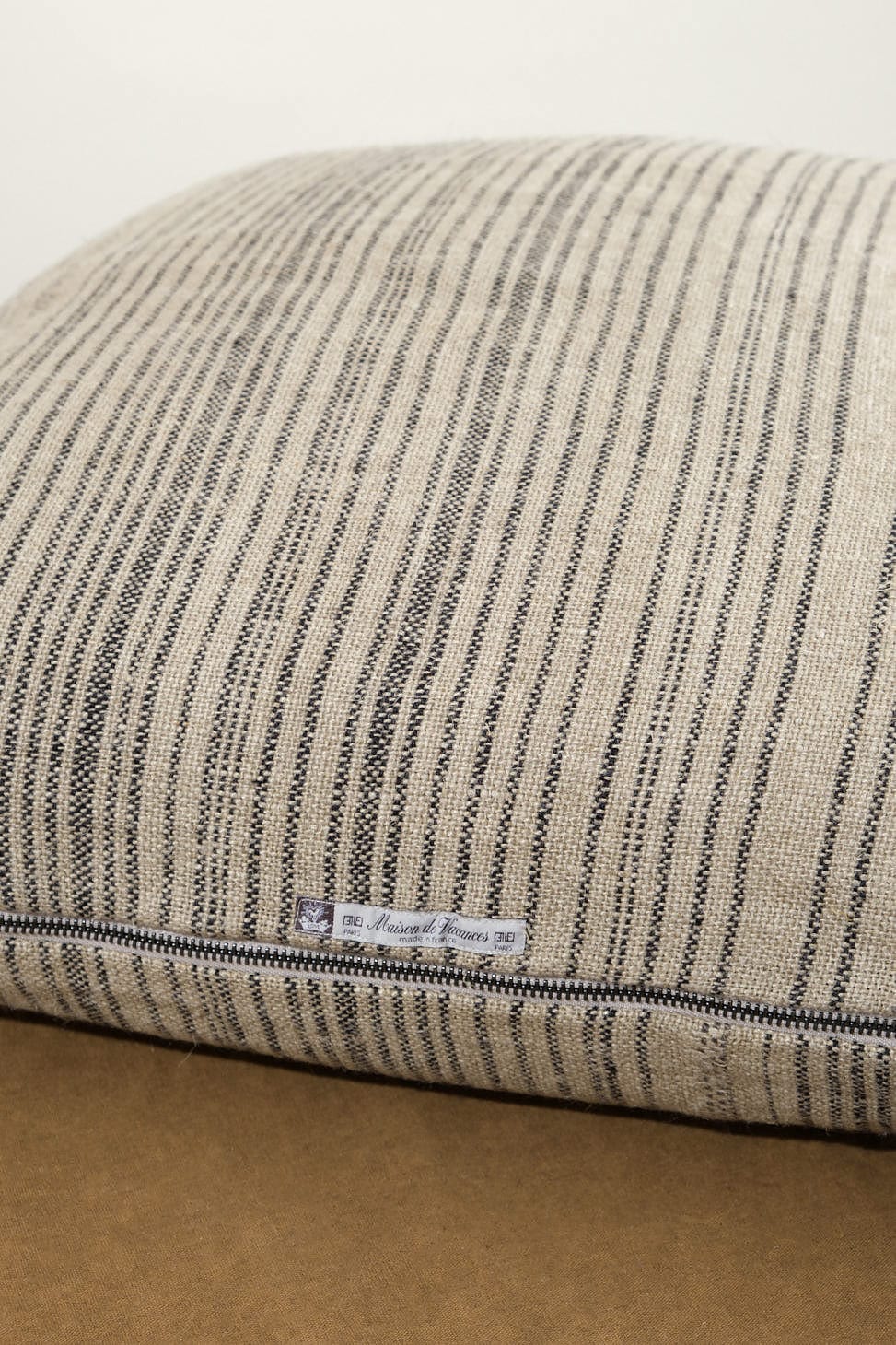 Maison De Vacances Home Pillows 26" X 26" Byzance Canvas Rustique Cushion Naturel/Noir / 26" X 26"