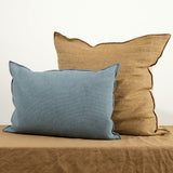 Maison De Vacances Home Pillows 26" X 26" Crumpled Washed Linen Vice Versa Cushion in Havane Havane/Givre / 26" X 26"