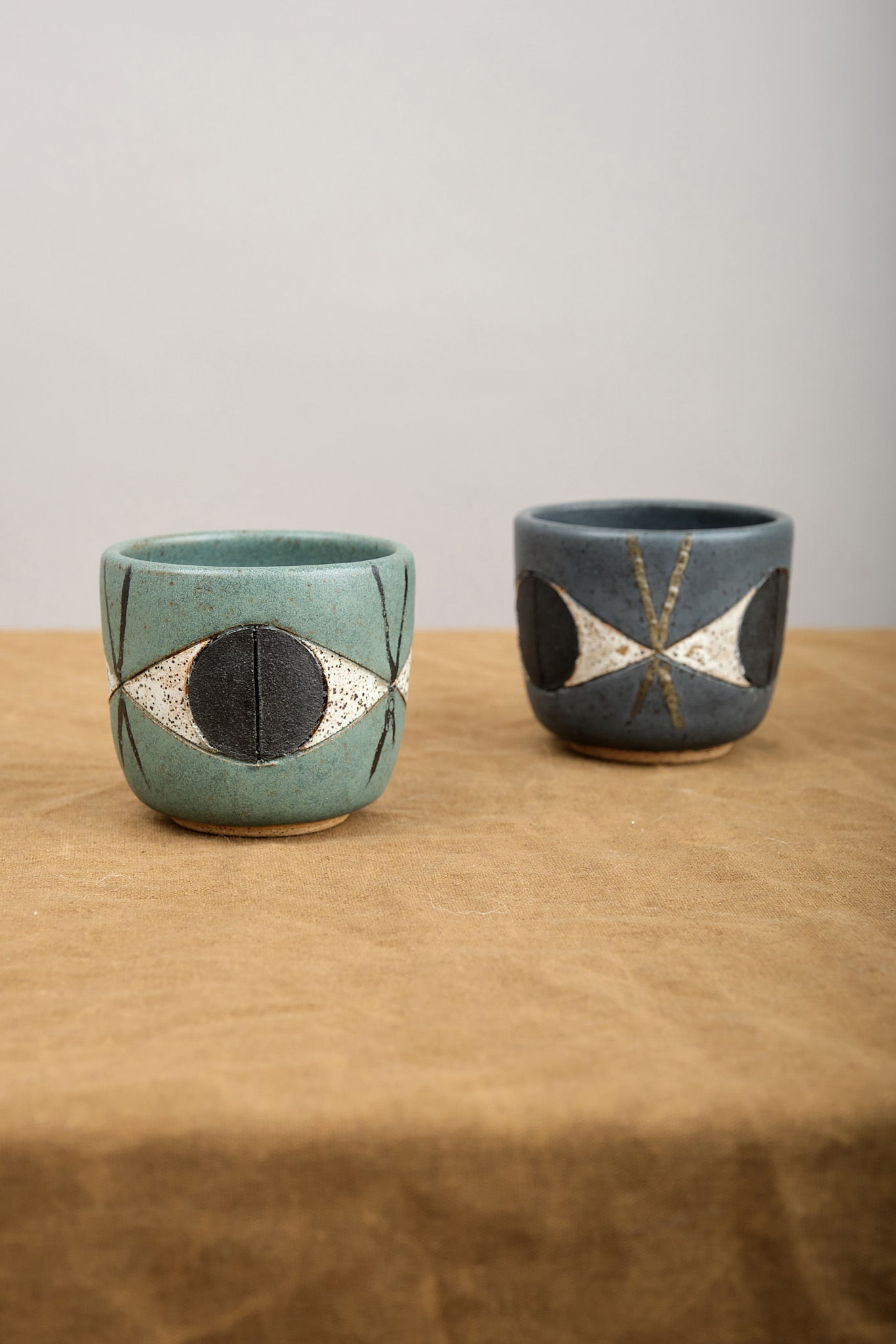Matthew Ward Studio Felix Cups with carved eye details