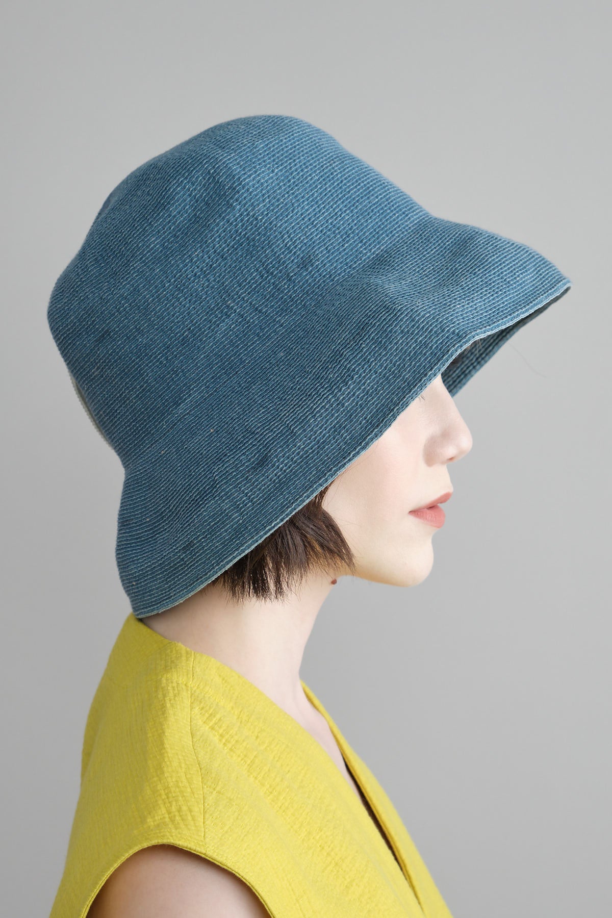Side of Paper Braid Denim Hat