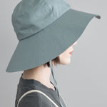 Side of Ripstop Garden Hat in Blue Green