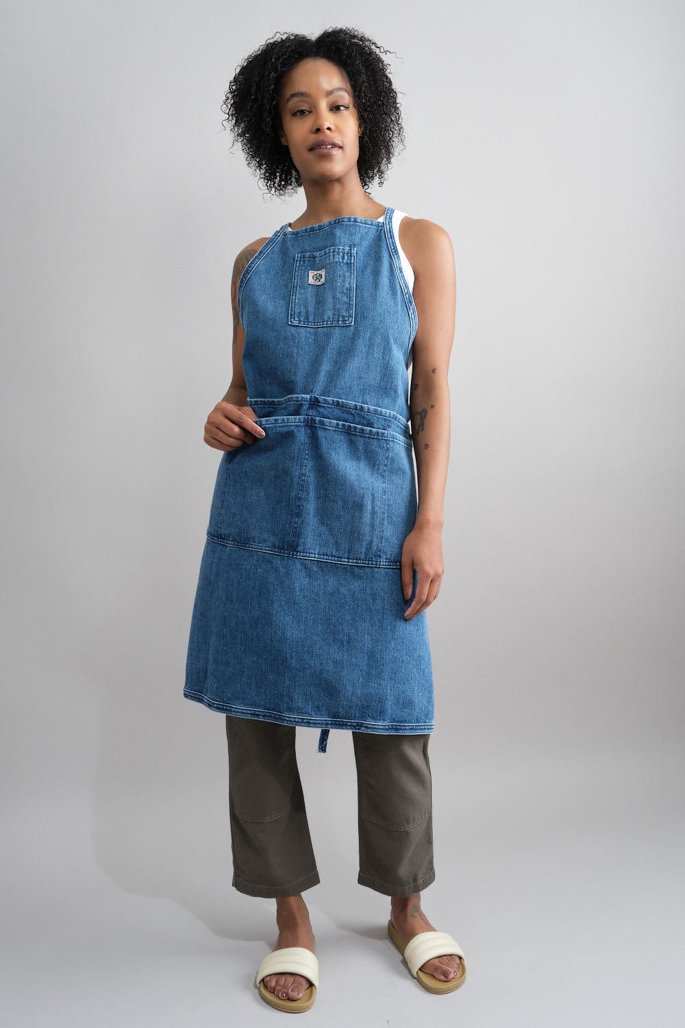 Mi Cocina Home Kitchen Aprons Indigo Denim Classic Apron Light Vintage Wash / One Size