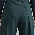 Back detailing on Wide-Leg Trouser in Green