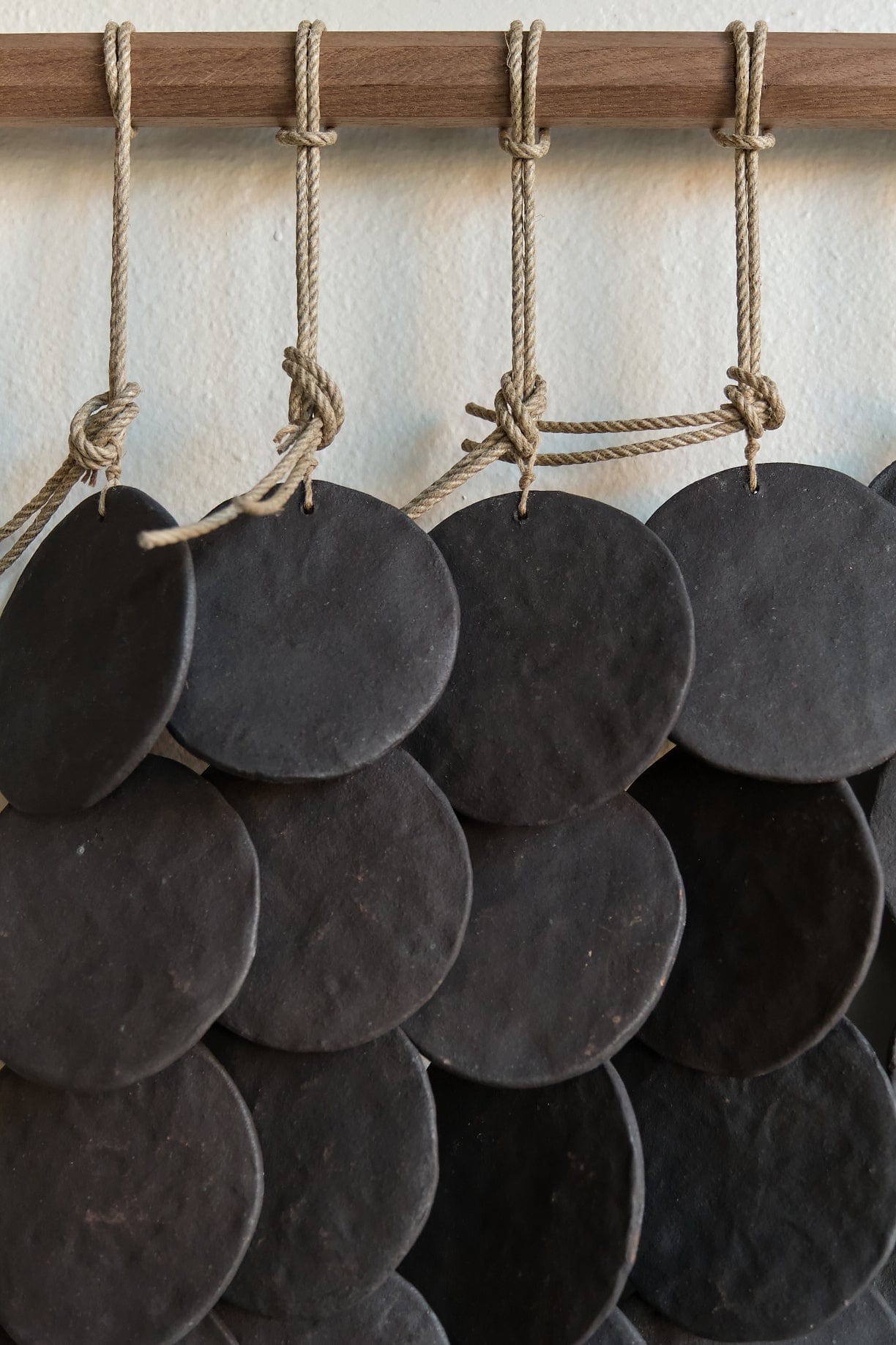 MQuan Art Ceramics 7 Disc Wall Hanging Black/Grey / 22" W X 37" L
