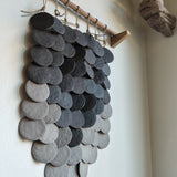 MQuan Art Ceramics 7 Disc Wall Hanging Black/Grey / 22" W X 37" L