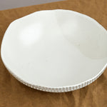 Mt. Washington Pottery Home Kitchen Serving Carved Eggshell Serving Bowl in White White / 11" D X 3" H
