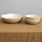 Eggshell bowls styled together