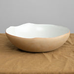 Carved Eggshell Serving Bowl in Naked White
