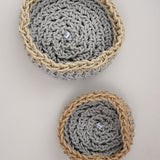 Neo Home Baskets Large Canapa Basket in Pearl Grey Pearl Grey / 17" D X 8.5" H
