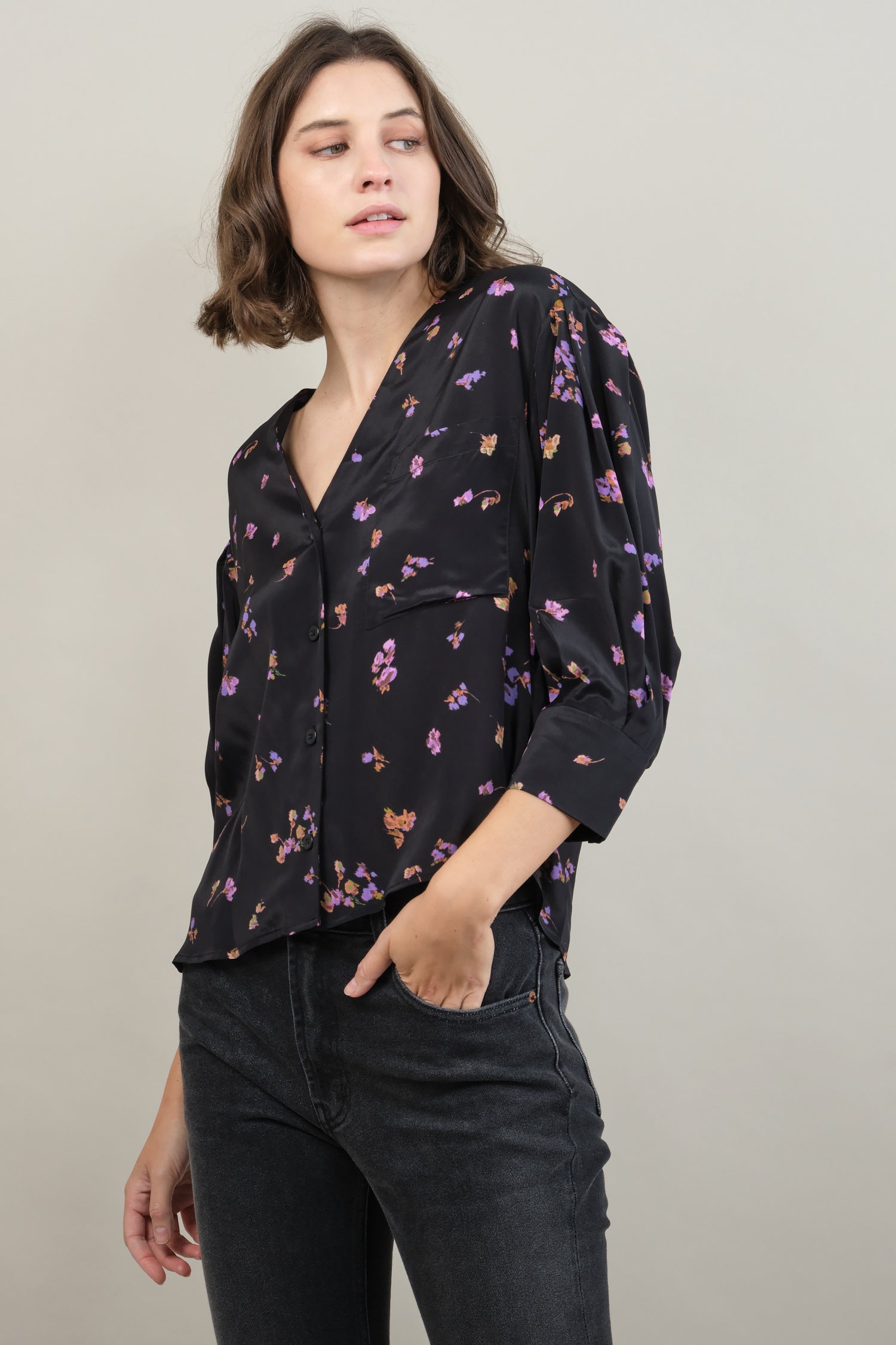 Turin Top in Violet Blossom