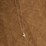 Pamela Love Jewelry Necklaces Heart in Hand Pendant Ruby / 16" Chain