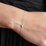 Pamela Love Jewelry Bracelets Heart in Hand Bracelet Ruby / 6.25"-7" Chain