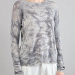 Front of Printed Bateau in Grey Multi