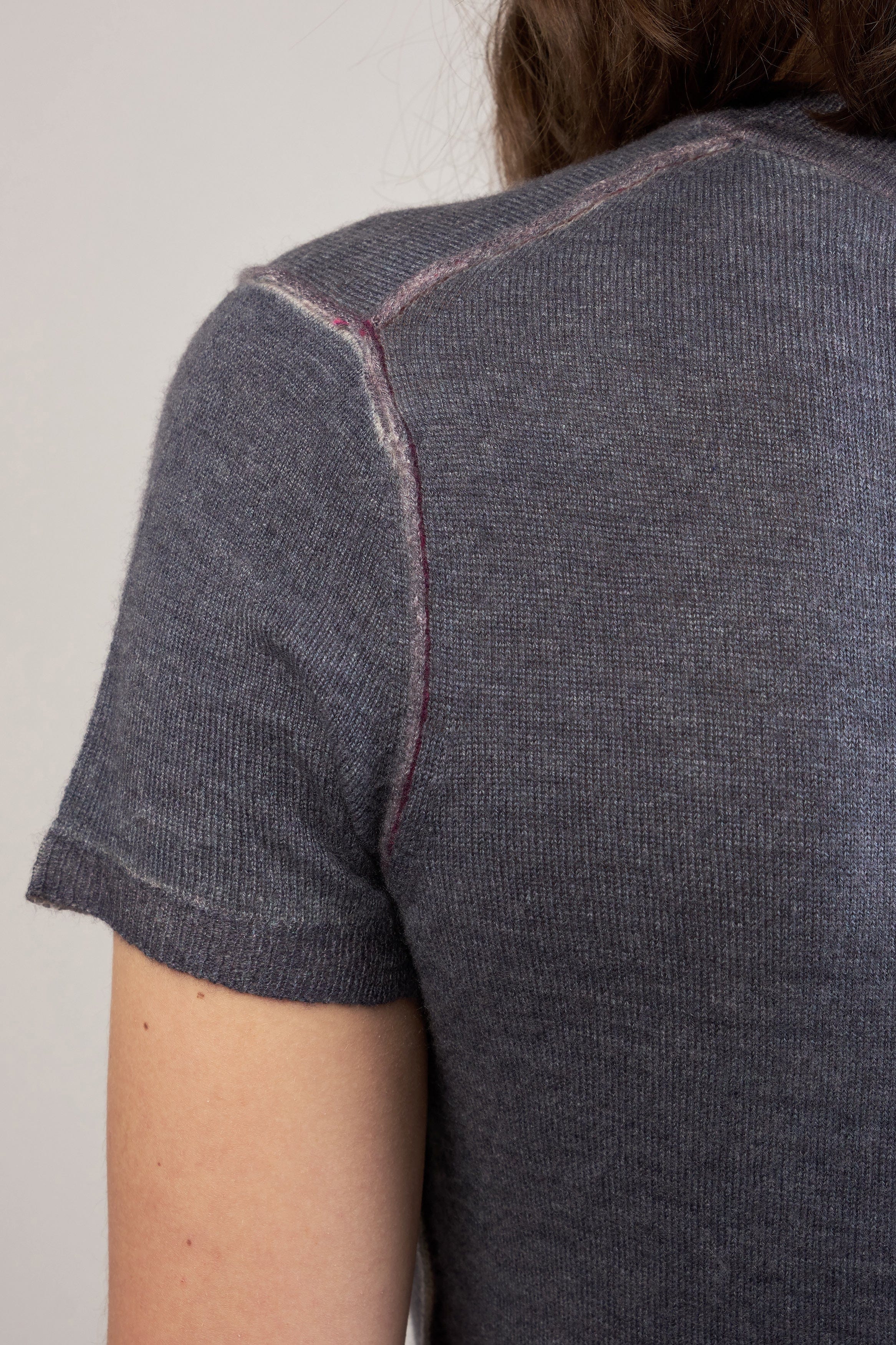 S/S Printed Crew in Dark Denim Tonal