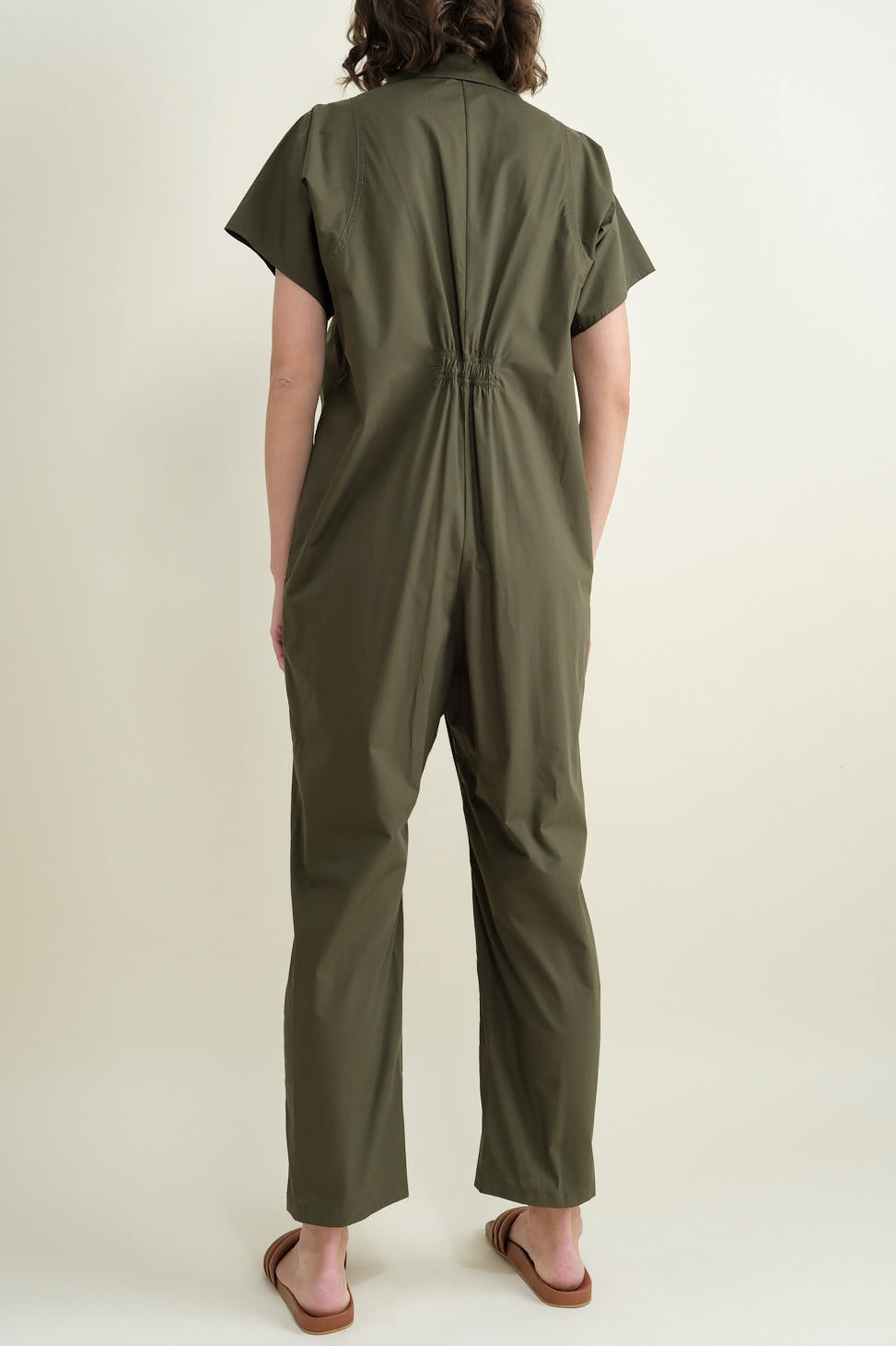 Back of Barrie Jumpsuit in Olive