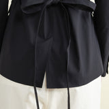 Tie belt on Black Donne Blazer Rachel Comey