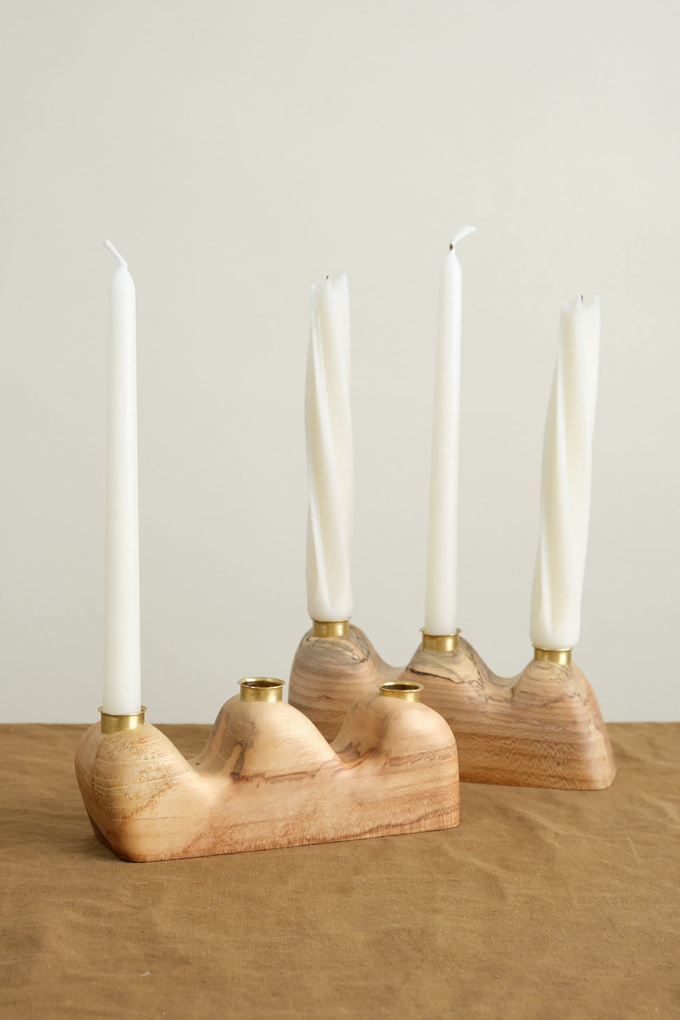 Triple Flow Candle Holder in Maple