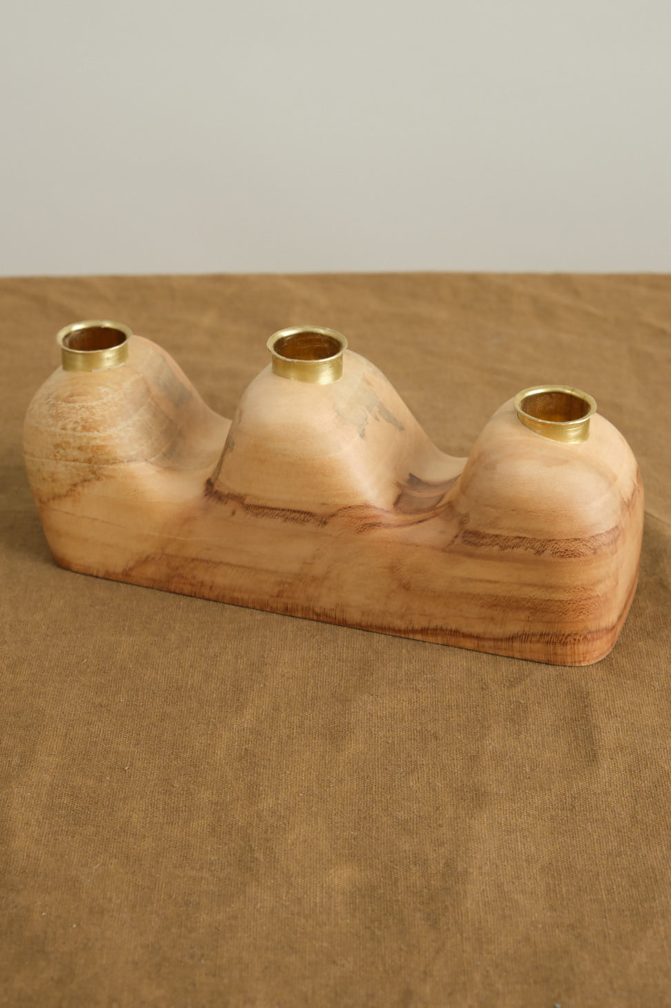 Top of Triple Flow Candle Holder in Maple