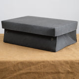 Uashmama Home Baskets Medium Easy Storage Box Black / 9" L X 13" W X 4.5" H