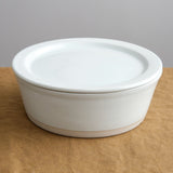 WRF Lab Ceramics Home Kitchen Serving Large Container with Lid White / 10" D x 4" H