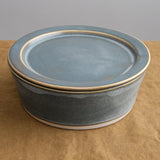 WRF Lab Ceramics Home Kitchen Serving Large Container with Lid Ash / 10" D x 4" H