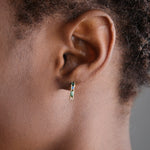 WWAKE Jewelry Earrings Pillar Hoop Earrings Green Tourmaline / Pair