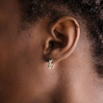 WWAKE Jewelry Earrings Pillar Hoop Earrings Green Tourmaline / Pair