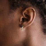 WWAKE Jewelry Earrings Pillar Hoop Earrings Green Tourmaline / Pair