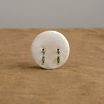 WWAKE Jewelry Earrings Pillar Hoop Earrings Green Tourmaline / Pair