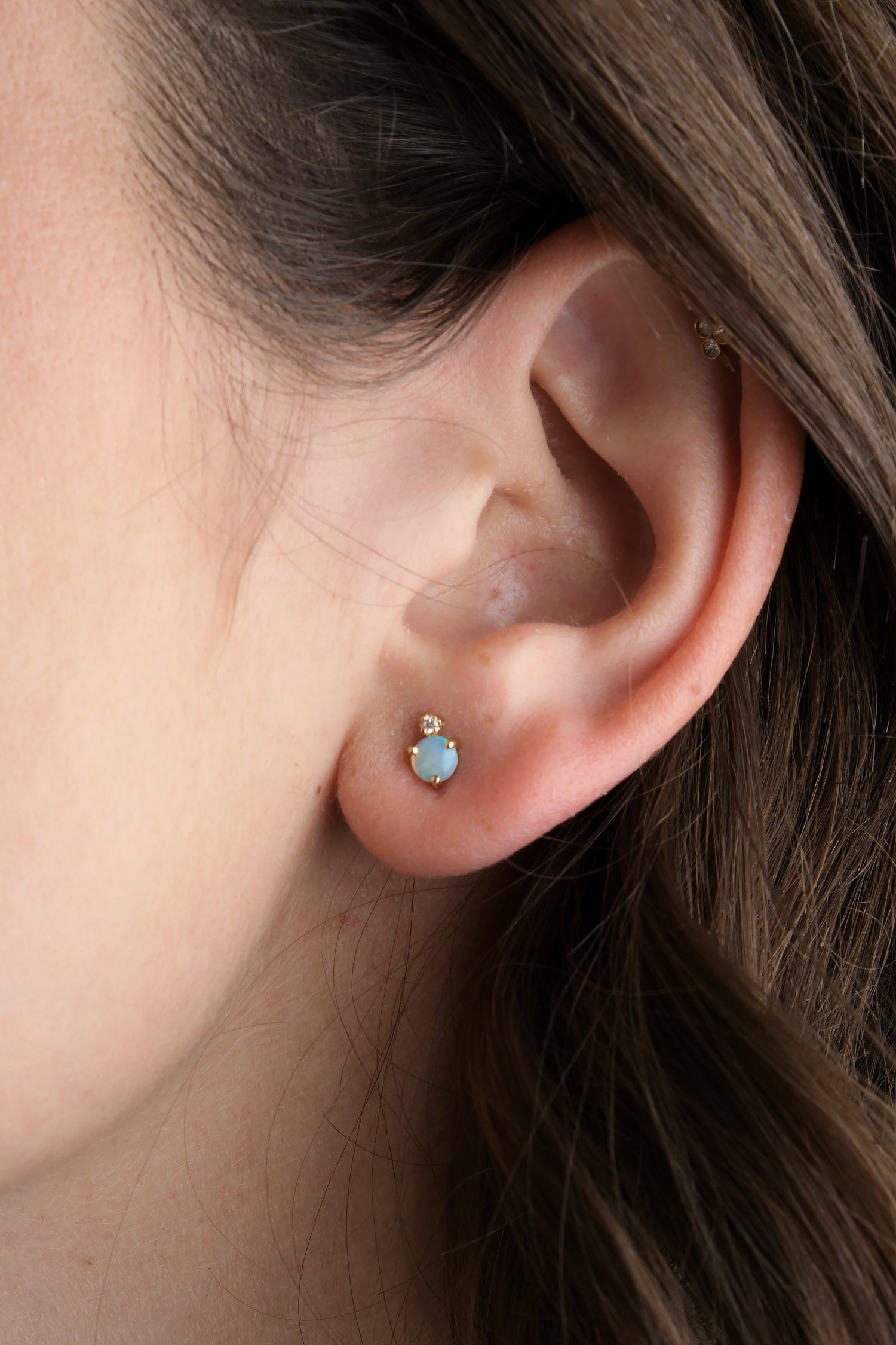 Classic Opal and Diamond Earring
