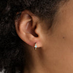 WWAKE Jewelry Earrings Opal Clicker Hoop Earrings Opal