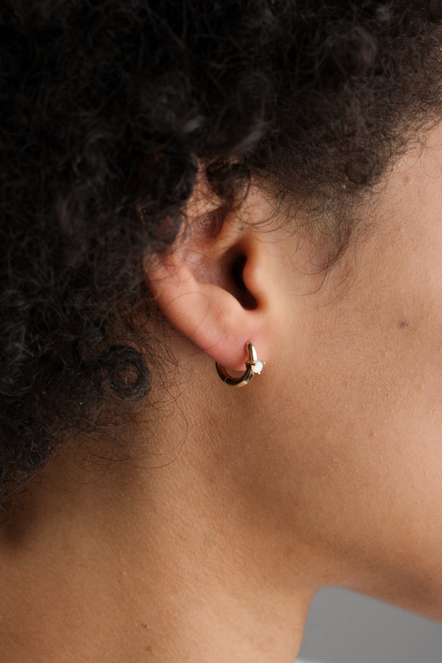 WWAKE Jewelry Earrings Opal Clicker Hoop Earrings Opal