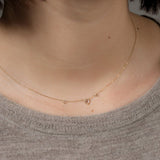 WWAKE Jewelry Necklaces Three Step Rose Cut Necklace