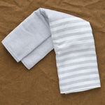 Stripes on Square Towel in Light Grey