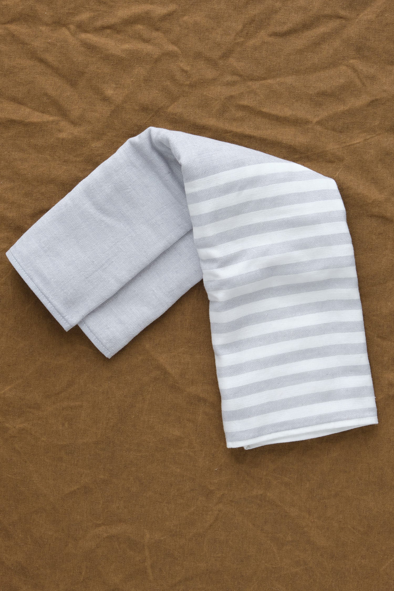 Stripes on Square Towel in Light Grey